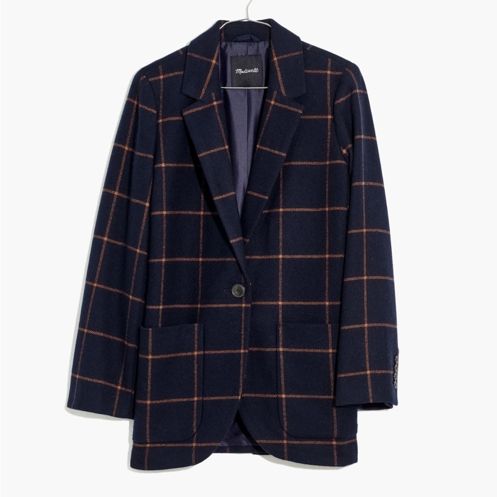 Madewell Larsen Blazer in Windowpane Sz XL